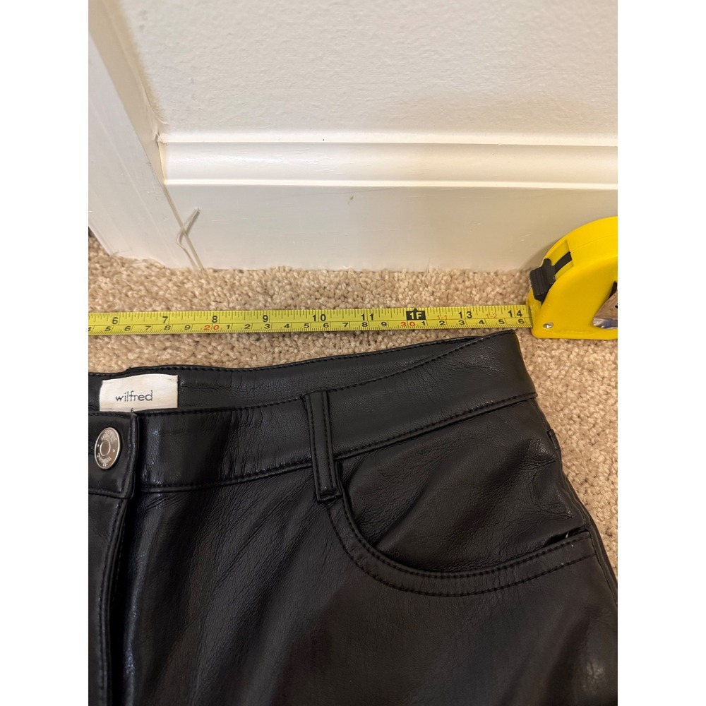 Wilfred Melina Pants Women Size 6 Black Excellent Vegan Leather High Waist‎ - Picture 5 of 6